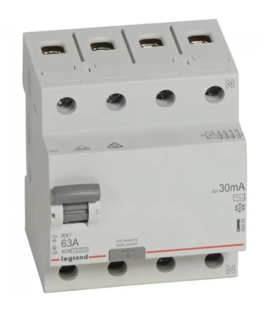 Residual Current Circuit Breaker (RCCB) Legrand RX3 4P 63A 30mA 6kA Type AC